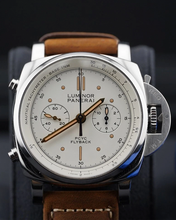 2018 Panerai Luminor PCYC 1950 3 Days Chrono Flyback L.E. 44MM White Dial Leather Strap (PAM00654)