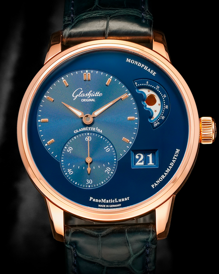 2024 Glashütte Original PanoMaticLunar 40MM Blue Dial Leather Strap (1-90-02-11-35-61)