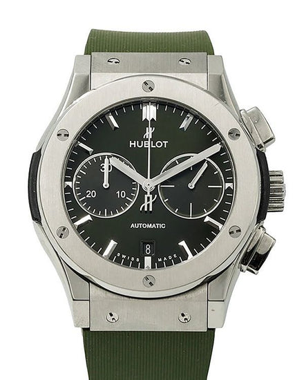 2022 Hublot Classic Fusion Chronograph 45MM Green Dial Rubber Strap (521.NX.8970.LR)