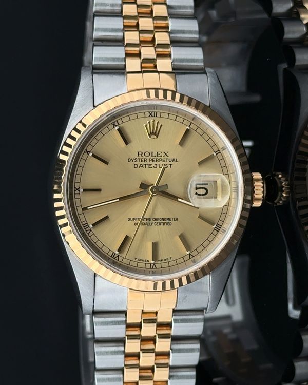 1999 Rolex Datejust 36MM Champagne Dial Two-Tone Jubilee Bracelet (16233)