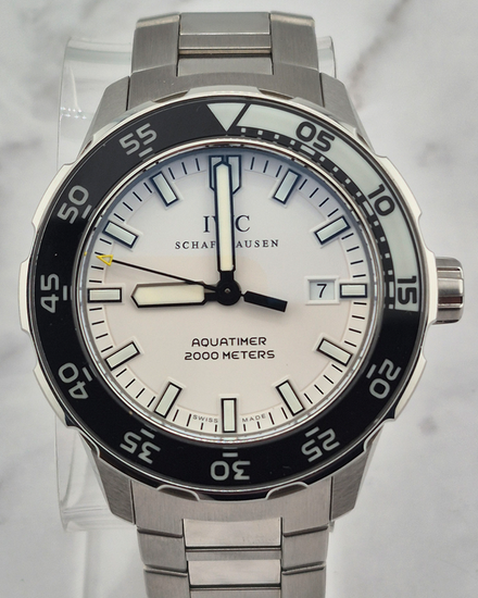 No Reserve - IWC Schaffhausen Aquatimer Automatic 2000 44MM White Dial Steel Bracelet (IW356805)