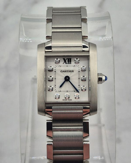 Cartier Tank Française 20MM Quartz Silver Dial Steel Bracelet (WE110006)