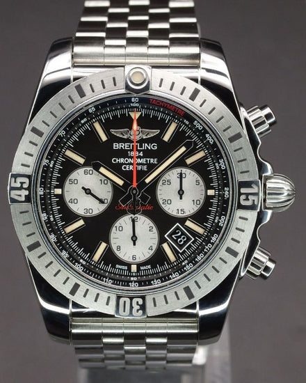 No Reserve - 2017 Breitling Chronomat Airborne "30th Anniversary Edition" 44MM Black Dial Steel Bracelet (AB01154G/BD13)