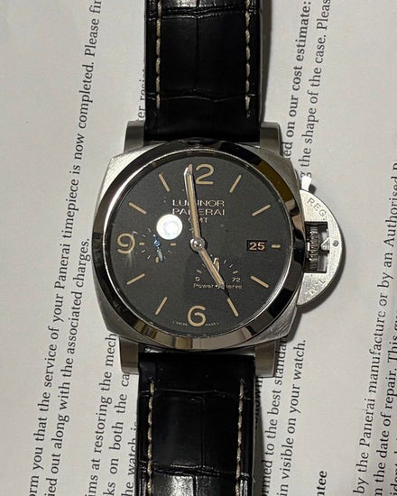2019 Panerai Luminor 1950 3 Days GMT 44MM Black Dial Leather Strap (PAM01321)