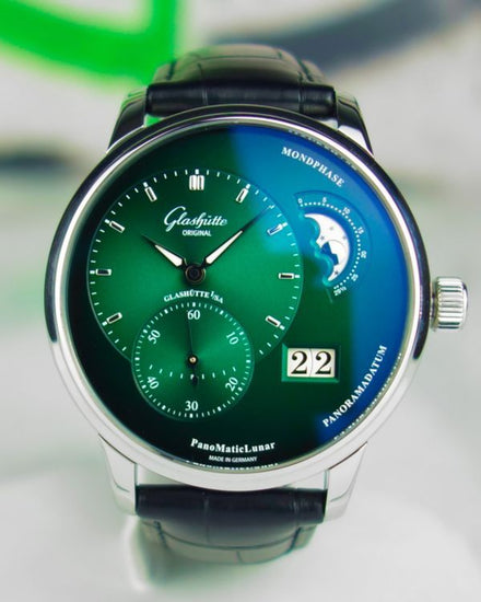 2024 Glashütte Original PanoMaticLunar XL 40MM Green Dial Leather Strap (1-90-02-13-32-31)
