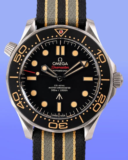 No Reserve - 2021 Omega Seamaster Diver 300M "007 No Time to Die" 42MM Brown Dial Textile Strap (210.92.42.20.01.001)