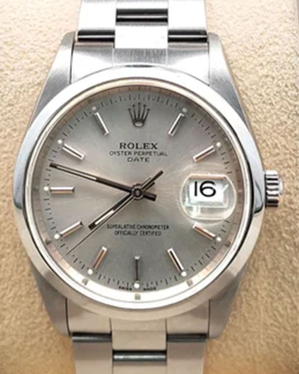 2003 Rolex Datejust 34MM Silver Dial Oyster Bracelet (15200)