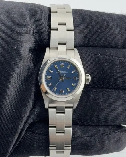 1997 Rolex Oyster Perpetual 25MM Blue Dial Oyster Bracelet (67180)