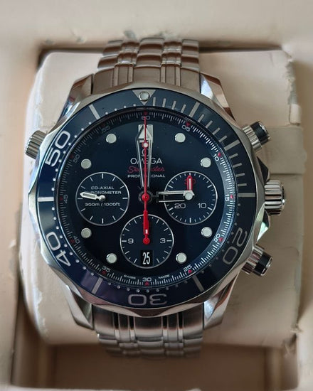 2021 Omega Seamaster Diver 300M Chronograph 44MM Blue Dial Steel Bracelet (212.30.44.50.03.001)