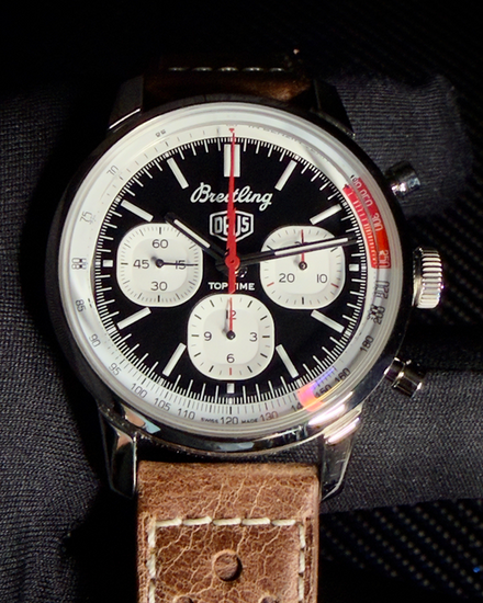 2025 Breitling Top Time B01 Deus 41MM Black Dial Leather Strap (AB0176)