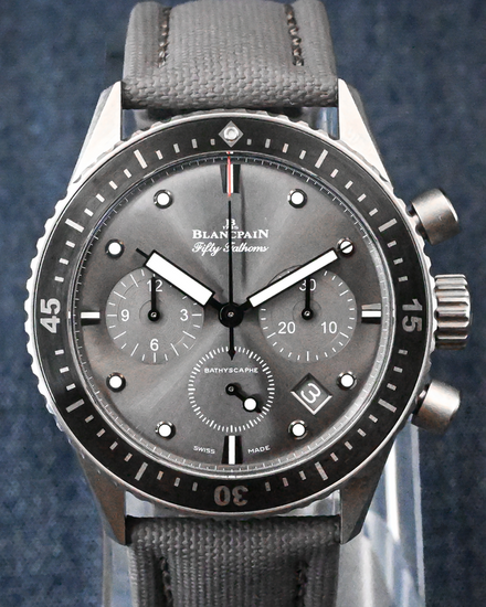 No Reserve - 2024 Blancpain Fifty Fathoms Bathyscaphe 43MM Grey Dial Textile Strap (5200-1210-G52A)