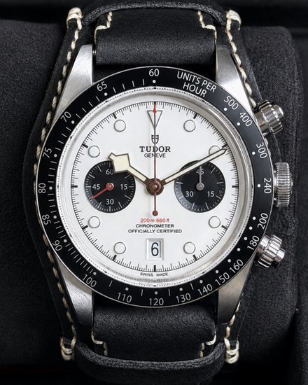 No Reserve - 2021 Tudor Black Bay Chrono "Panda" 41MM White Dial Leather Strap (79360N)