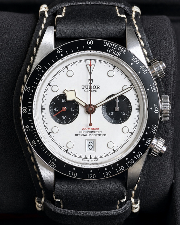No Reserve - 2021 Tudor Black Bay Chrono "Panda" 41MM White Dial Leather Strap (79360N)