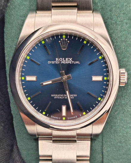 Rolex Oyster Perpetual 39MM Blue Dial Oyster Bracelet (114300)