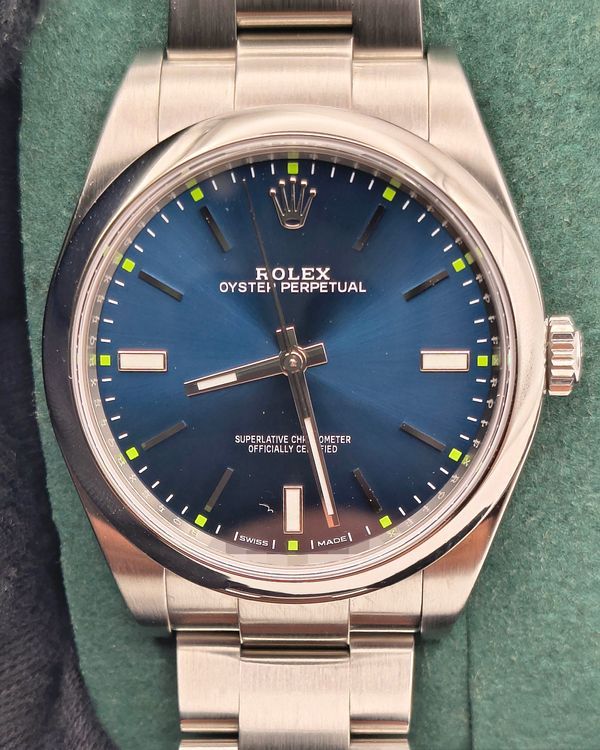 Rolex Oyster Perpetual 39MM Blue Dial Oyster Bracelet (114300)