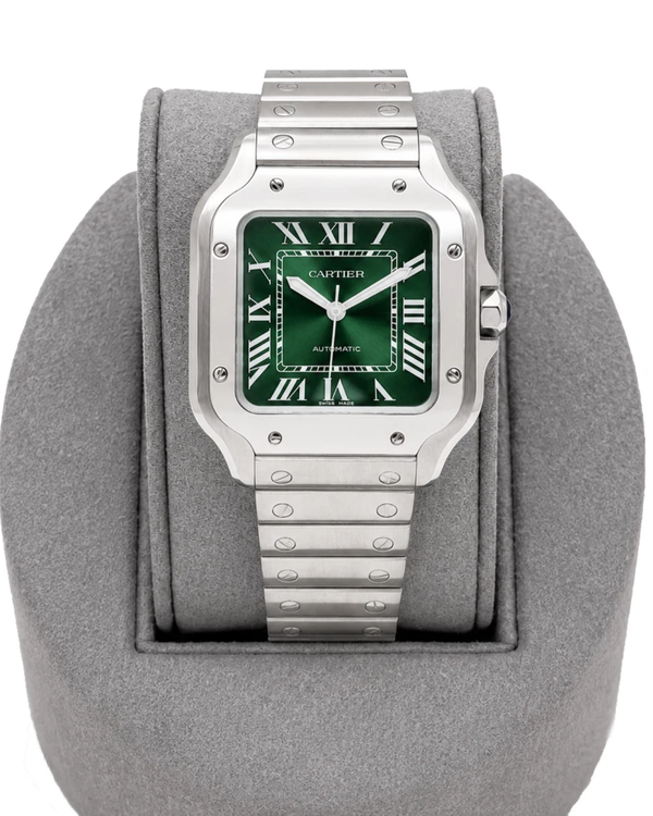 2026 Cartier Santos De Cartier 35MM Green "Ombré" Dial Steel Bracelet (WSSA0061)