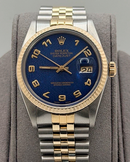 1981 Rolex Datejust 36MM Blue "Jubilee" Dial Two-Tone Jubilee Bracelet (16013)