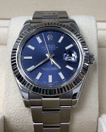 2010 Rolex Datejust II 41MM Blue Dial Oyster Bracelet (116334)