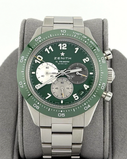 2023 Zenith Chronomaster Sport X "Aaron Rodgers" L.E. 41MM Green Dial Steel Bracelet (03.3117.3600/56.M3100)