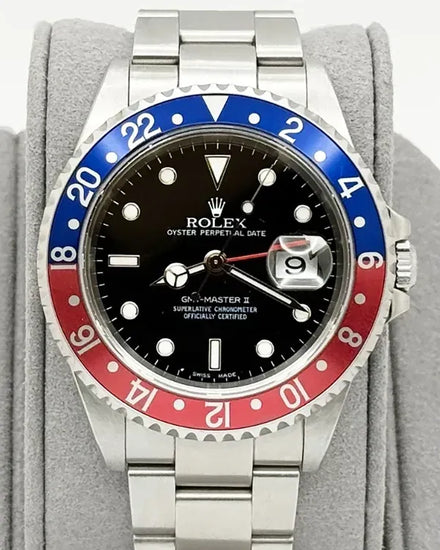 2001 Rolex GMT-Master II "Pepsi" 40MM Black Dial Oyster Bracelet (16710)