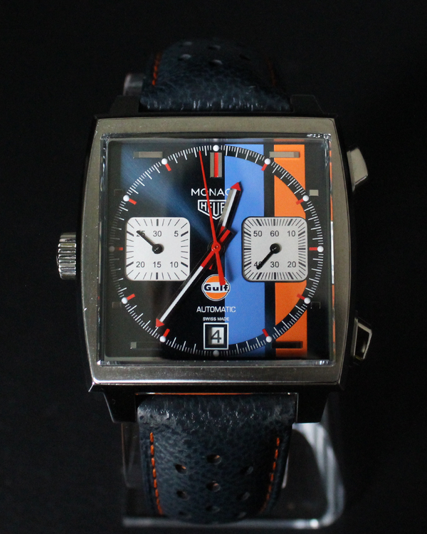 2021 Tag Heuer Monaco Gulf S.E. 39MM Blue Dial Leather Strap (CAW211R.FC6401)