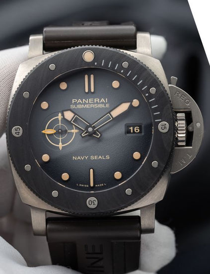 No Reserve - 2024 Panerai Submersible "Navy SEALs" L.E. 47MM Black Dial Rubber Strap (PAM01669)