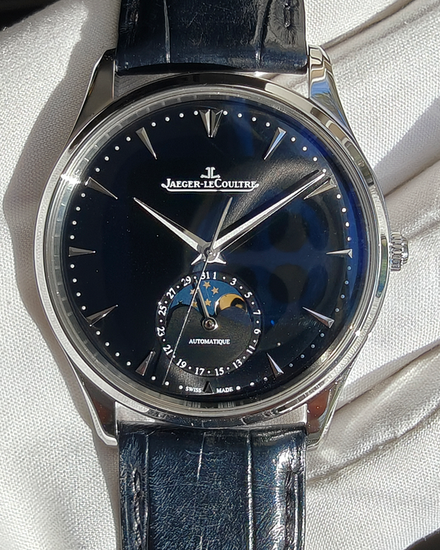2021 Jaeger-LeCoultre Master Ultra Thin Moon 39MM Black Dial Leather Strap (Q1368470)