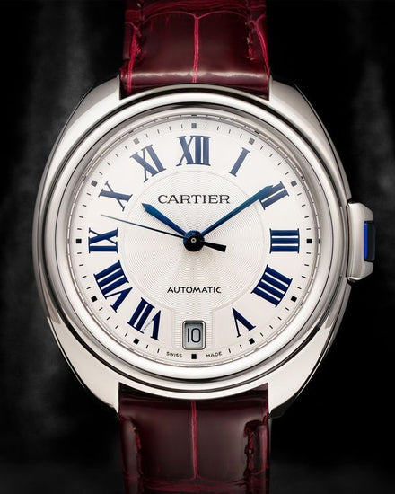 2023 Cartier Cle De Cartier 35MM Silver Dial Leather Strap (WSCL0017)