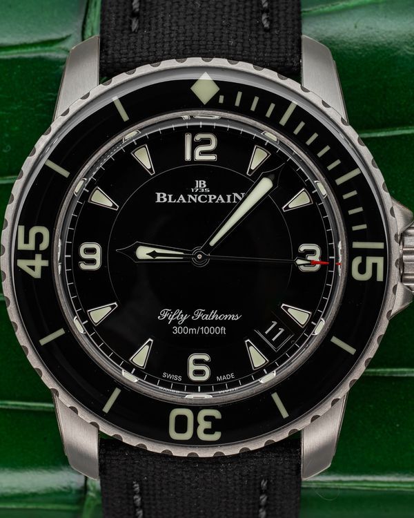 2025 Blancpain Fifty Fathoms Titanium 45MM Black Dial Textile Strap (5015-12B30-B52A)
