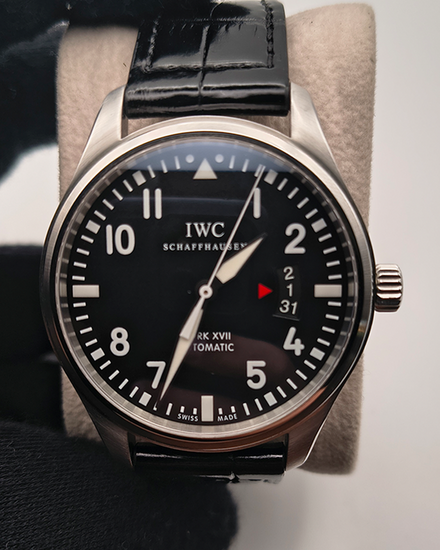 2016 IWC Schaffhausen Pilot Mark XV 41MM Black Dial Leather Strap (IW326501)