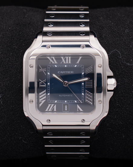 2025 Cartier Santos de Cartier 39.8MM Blue Dial Steel Bracelet (WSSA0071)