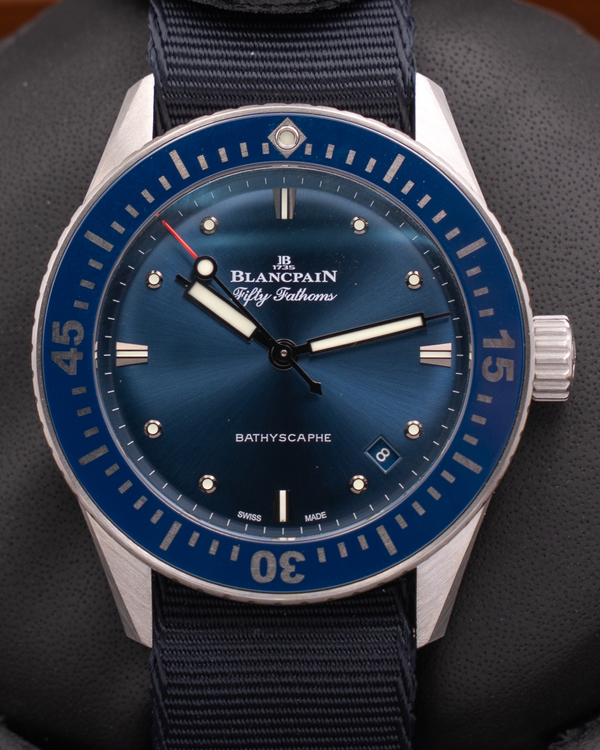 2025 Blancpain Fifty Fathoms Bathyscape 38MM Blue Dial Textile Strap (5100-1140-O52A)