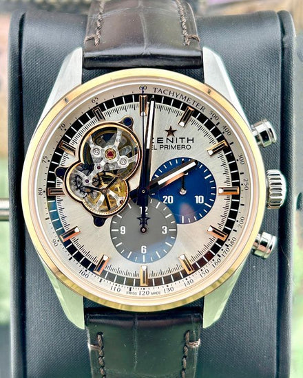 2017 Zenith Chronomaster El Primero Open Heart 42MM Silver Dial Leather Strap (51.2080.4061/69.C494)