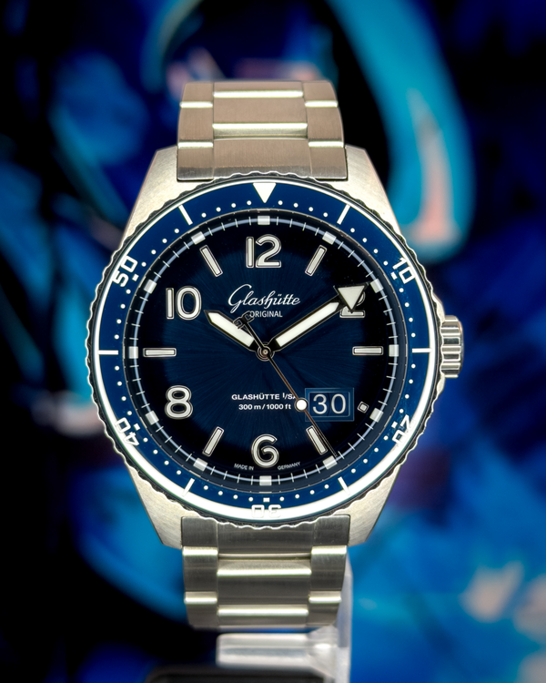 2024 Glashütte Original SeaQ Panorama Date 43.2MM Blue Dial Steel Bracelet (1-36-13-02-81-70)