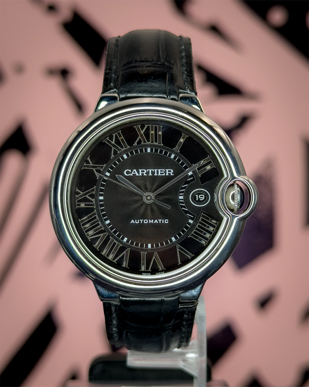 2018 Cartier Ballon Bleu 42MM Black Dial Leather Strap (WSBB0003)
