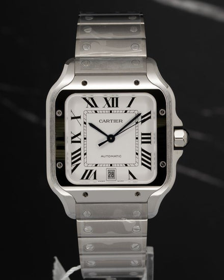 2026 Cartier Santos De Cartier Large 39.8MM Silver Dial Steel Bracelet (WSSA0018)