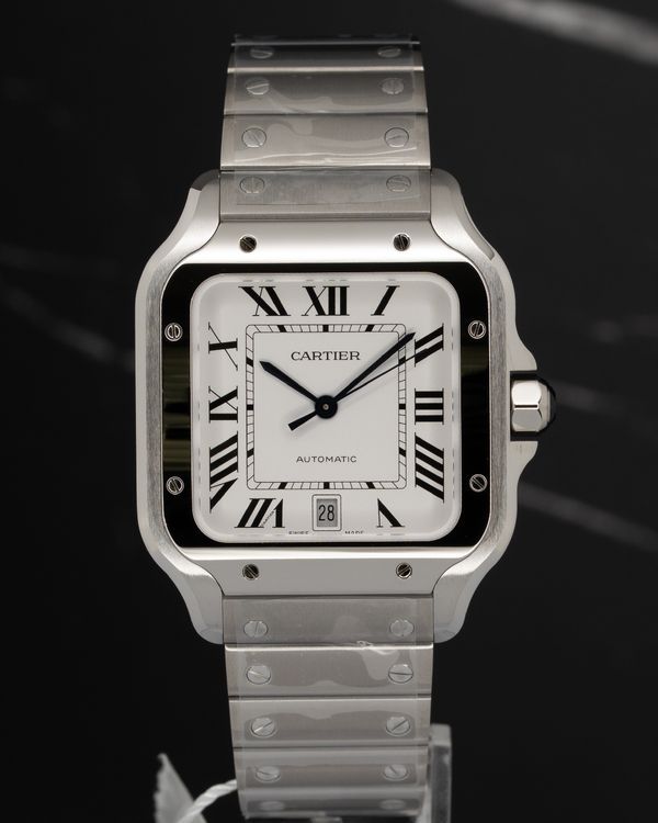 2026 Cartier Santos De Cartier Large 39.8MM White Dial Steel Bracelet (WSSA0018)