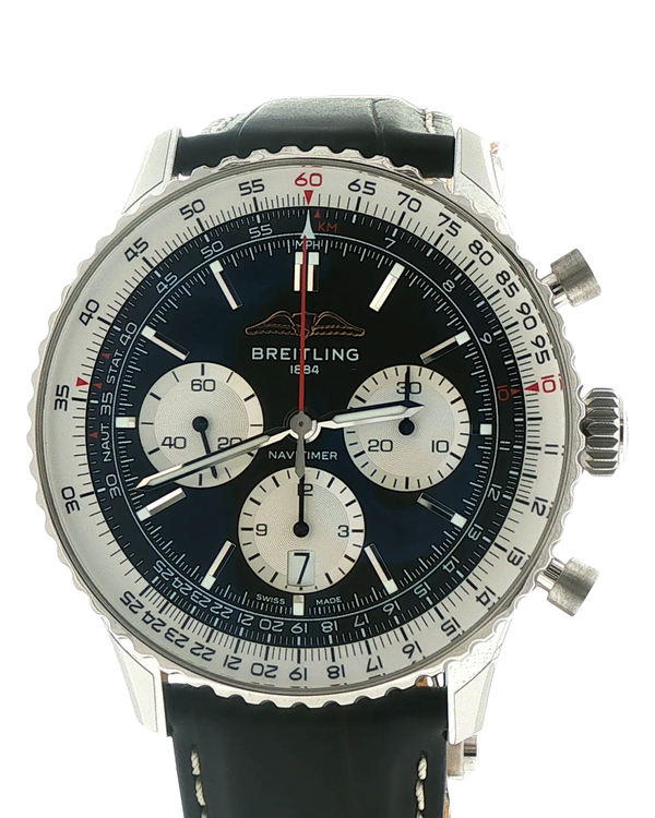 2026 Breitling Navitimer 1 B01 Chronograph 43MM Black Dial Steel Bracelet (AB0138211B1P1)