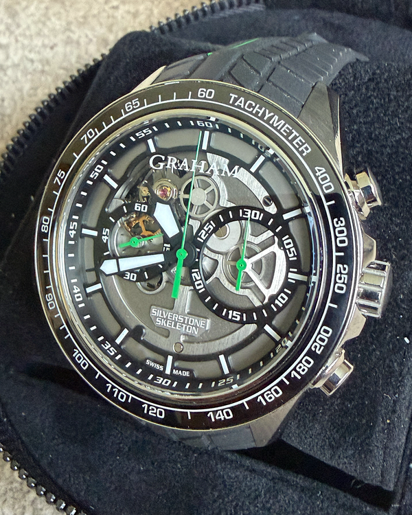 2025 Graham Silverstone RS L.E. 46MM Skeleton Dial Rubber Strap (2STAC2.B01A.K90F)