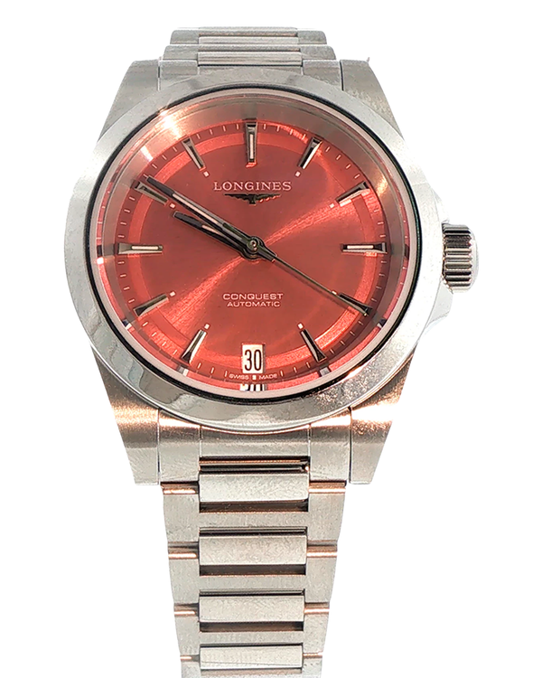 2026 Longines Conquest 34MM Pink Dial Steel Bracelet (L3.430.4.99.6)
