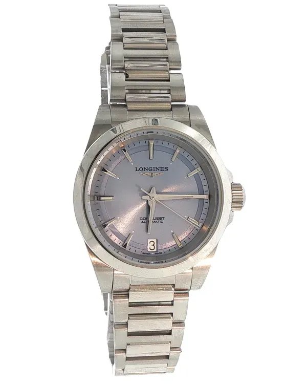 2026 Longines Conquest Chronograph 34MM  Ice Blue Dial Steel Bracelet (L34304926)