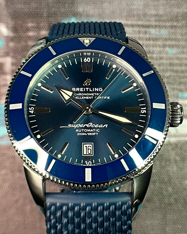 2022 Breitling Superocean Heritage II B20 46MM Blue Dial Rubber Strap (AB2020161C1S1)