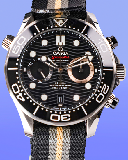 2026 Omega Seamaster Diver 300M "007 First Light" 44MM Black Dial Textile Strap (210.32.44.51.01.002)