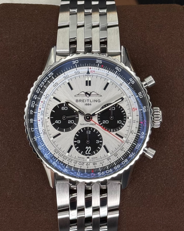 Breitling Navitimer B01 Chronograph 43MM Silver Dial Steel Bracelet (AB0138)