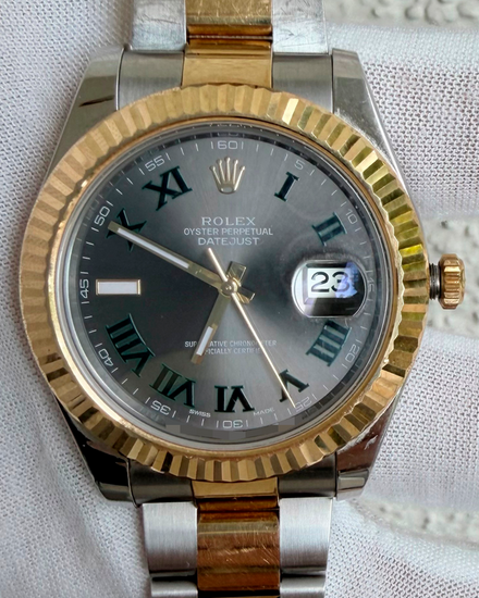 Rolex Datejust II "Wimbledon" 41MM Slate Dial Two-Tone Oyster Bracelet (116333)