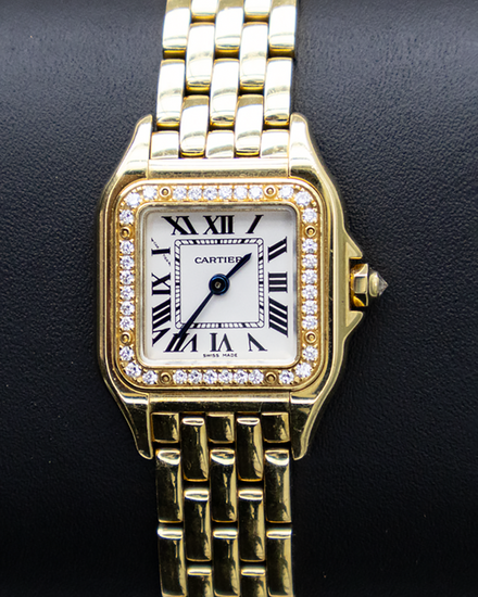 Cartier Panthère De Cartier 25MM Quartz White Dial Yellow Gold Bracelet (WJPN0048)