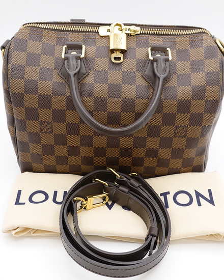 No Reserve – 2017 Louis Vuitton Speedy Bandoulière 25 Damier Ebene (N40575)
