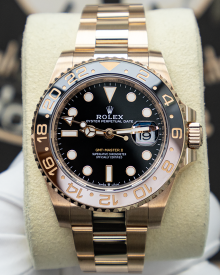 Rolex GMT-Master II "Rootbeer" 40MM Black Dial Rose Gold Oyster Bracelet (126715CHNR)