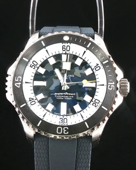 2026 Breitling Superocean 46MM Grey "Camo" Dial Rubber Strap (E10379351B1S1)