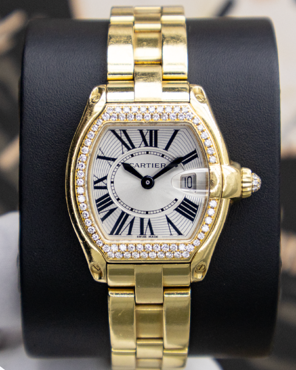 Cartier Roadster 33MM Silver Dial Yellow Gold Bracelet (WE5001X1)